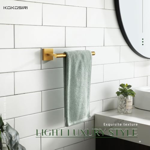 Bathroom Towel Bar Gold Hand Towel Holders Wall Mount Toilet Kitchen Cabinet Paper Holder Stainless Steel Bath Accessories (Gold / 1 Pack)