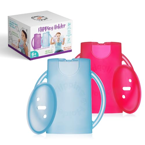 Squeeze Proof Food Pouch Holder for Toddlers (Blue & Pink)