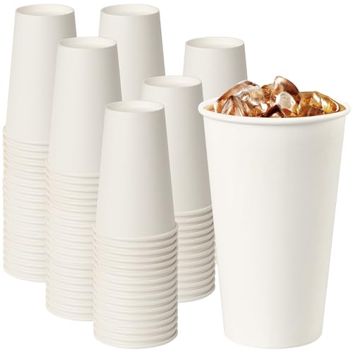 16 oz 200 Pack White Disposable Paper Coffee Cups (White / 16 oz)