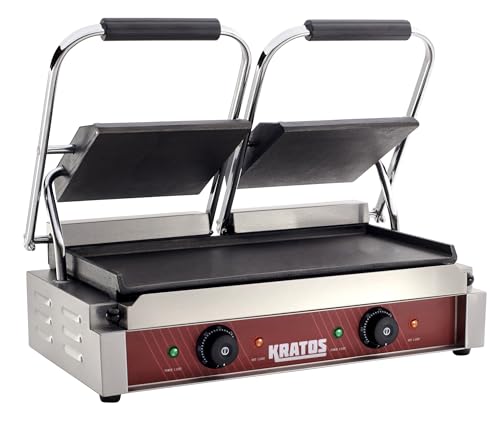 Commercial Electric Panini Sandwich Grill with Smooth Plates (Large w/ Smooth Plates)