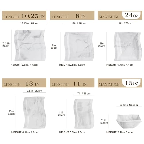 26 Piece Marble Grey Square Dinnerware Sets (26 Piece(Service for 6) / Marble Grey)