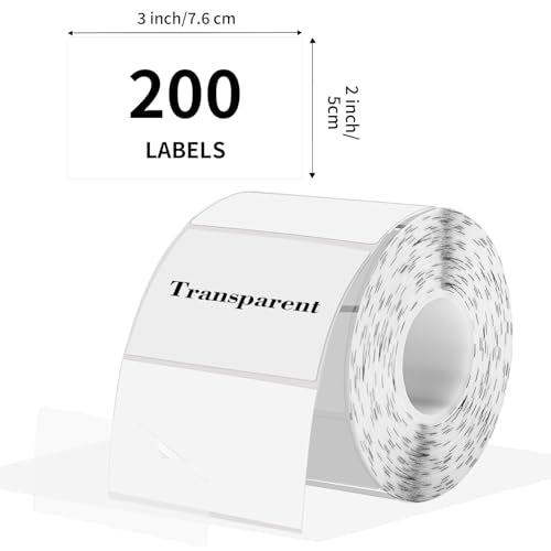 3x2 Inch Transparent Thermal Labels Stickers