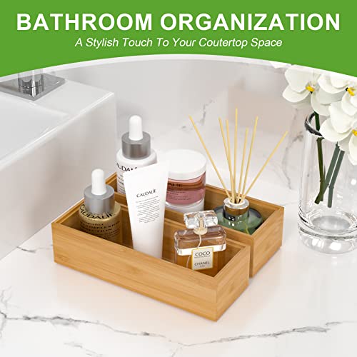 Bamboo Kitchen Drawer Organizer (9 x 3 x 2 Inch / Yellow)