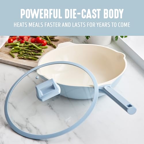 Nonstick 12” 5QT (12" Deep Skillet with Lid / Blue Haze)