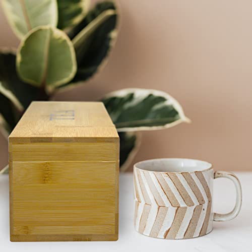 Bamboo Tea Organizer Box Chemical Free Eco (4-Slot Across / TEA Stamp)