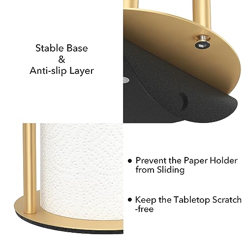 Paper Towel Holder Gold Stainless Steel Kitchen Countertop Roll Organizer