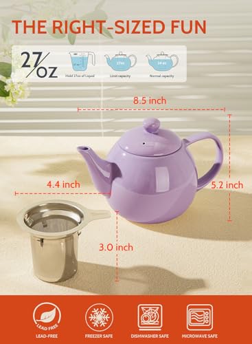 Teapots for Tea (Purple / 27oz (with infuser))