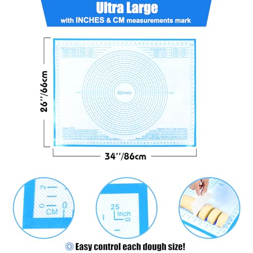 Silicone Pastry Mat 36x24 Inch Extra Large Baking Mat