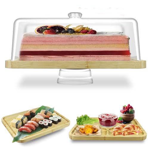 Bamboo Cake Stand with Lid