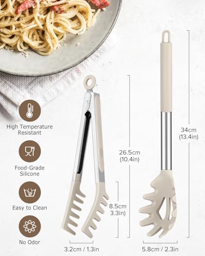Silicone Spaghetti Spoon and Pasta Tong