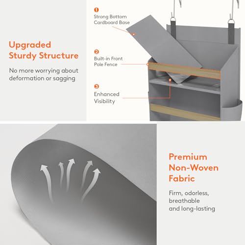 1 Pack Over the Door Organizer (Gray / 5 section)