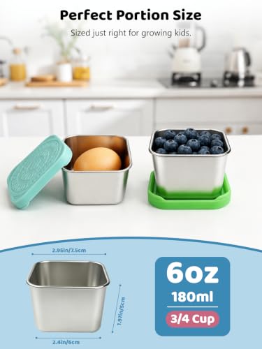 6 Pack Stainless Steel Snack Containers for Kids (color1)