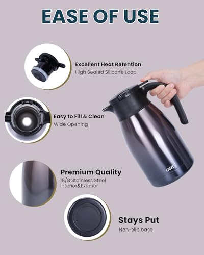 51Oz Stainless Steel Thermal Coffee Carafe with Lid (Purple / 50.7 Ounces)