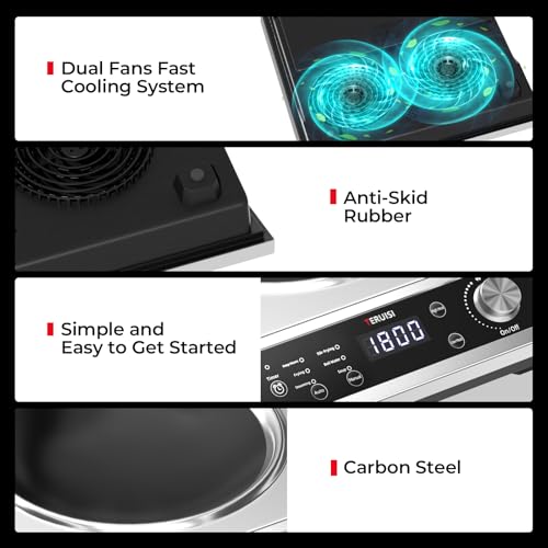 Commercial Induction Cooktop (1800W Concave Cooktop with Wok)