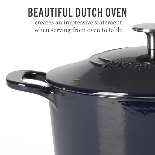 Gatwick 4 Quart Enamel Cast Iron Dutch Oven (Navy Blue / 4-Quart)