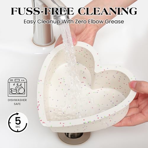 10 Inch Heart Shaped Cake Pans Silicone for Baking (Heart / 10 inch)
