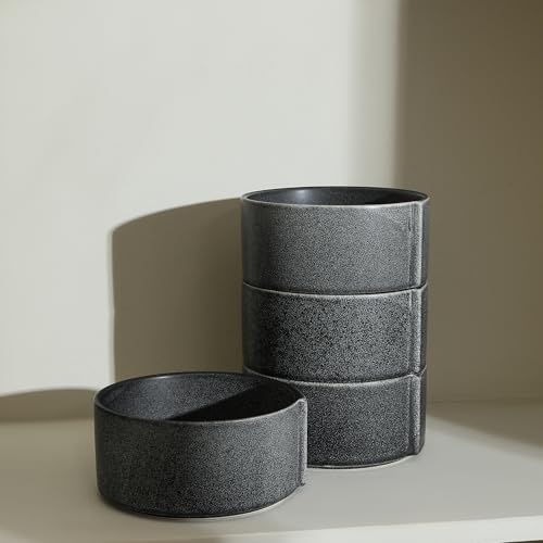 Bao 8 Piece Bowl Set Stoneware (Charcoal / 8-Piece - Cereal Bowl)