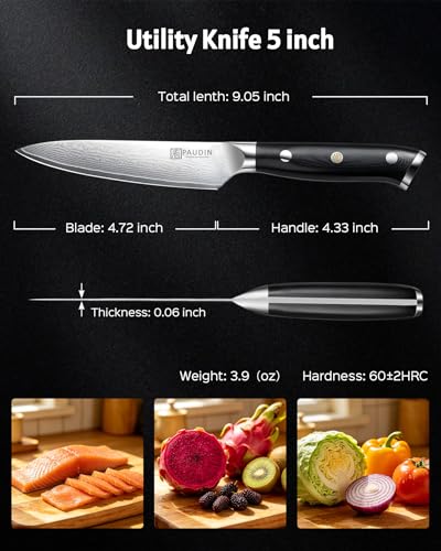 Utility Knife 5'' (Damascus Utility Knife)