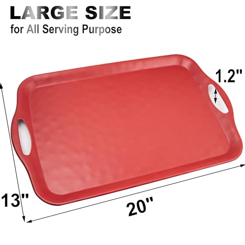 20x13 inch Extra Large Serving Tray with Handles (2 Count)