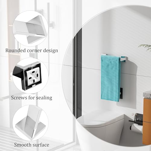 Towel Bar Towel Rack for Bathroom Wall Mount 12 Inch (Single 12 Inch / Polished Chrome)