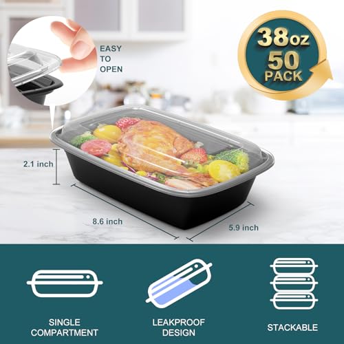 Meal Prep Containers (Containers 38 oz)