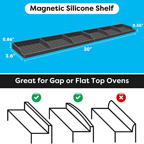30 Inch Magnetic Spice Rack Above Stove (Dark Grey)