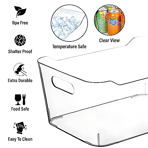 Clear Plastic Storage Bins for Kitchen Organization or Pantry Organizers and Storage (Large)