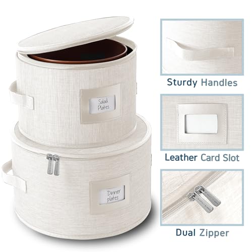 4 Piece Dish Storage Containers (Cream / Plates Storage)