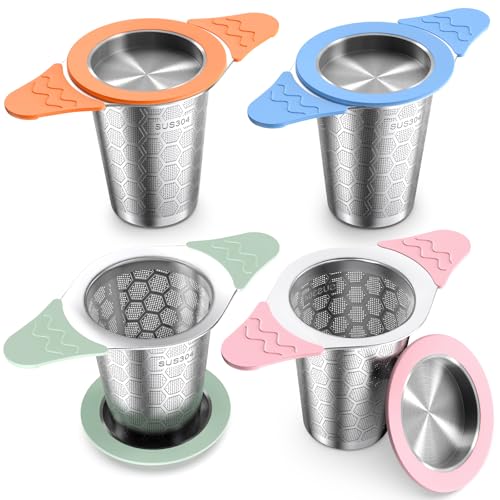 Tea Infuser for Loose Leaf Tea (4 Pack - Colorful)