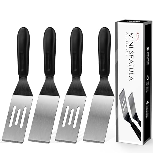 Small Spatula Mini Stainless Steel Serving Metal Spatula Set of 4 (4 PCS)