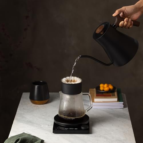 Stagg EKG Pro Gooseneck Electric Kettle for Pour (Matte Black with Walnut Handle + Lid Pull / EKG Pro)