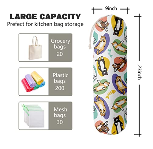 Cat Pattern Grocery Bags Holder Organizer For Shopping Bags (Cat 01)