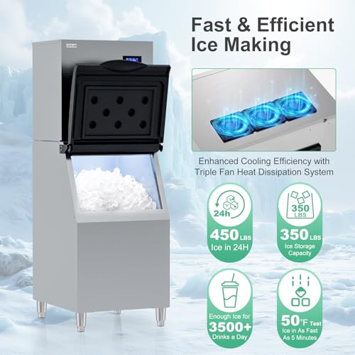 Commercial Ice Maker (Silver / 29"D x 22"W x 66"H)