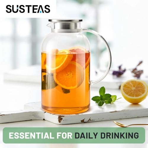 2.2 Liter 75oz Glass Pitcher with Lid (75 Ounces / Clear)