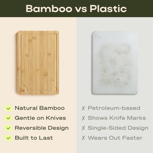 Wooden Cutting Boards for Kitchen Meal Prep & Serving (3-Piece / Natural)