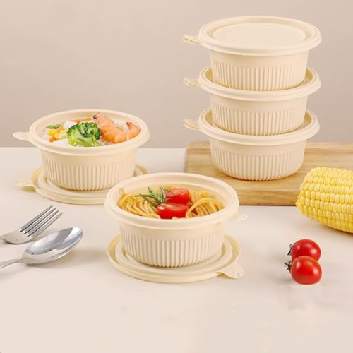 30 Pack 16 ounce Round Disposable Biodegradable containers (30 Pack 16 oz Round Containers)