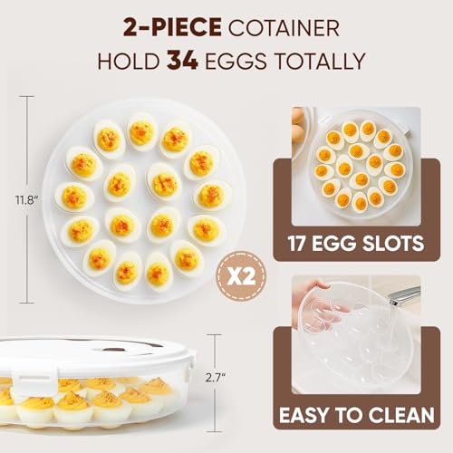 2 Pack Deviled Egg Container with Lid (2 Count)