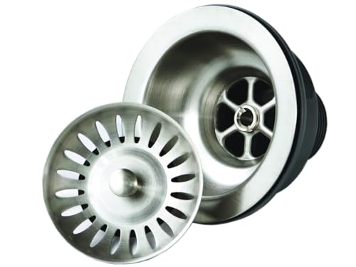 190-9180 - 3-1/2 inch Stainless Steel Kitchen Sink Basket Strainer, Durable Food Catcher Stopper for Metal Kitchen Sink, Ideal for Filtering Waste and Preventing Clogs (3.5 Inch - Stainless Steel)