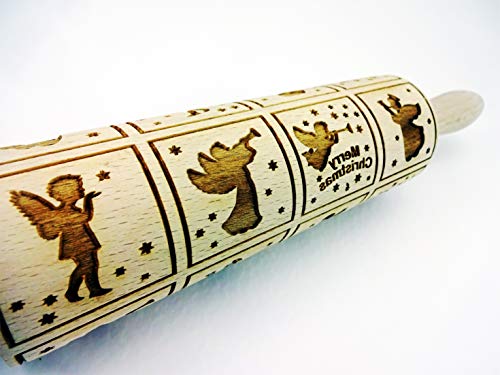 Embossing Rolling Pin for Christmas Cookies