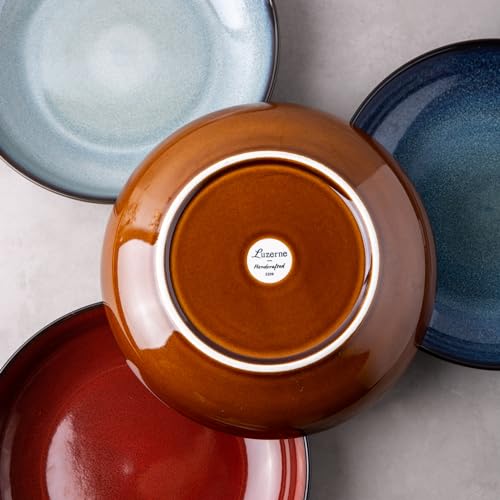9.0" Ceramic Pasta Bowls Set of 4 (Set of 4 / Colorful)