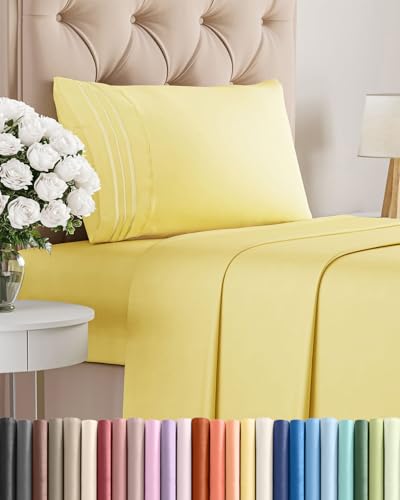 Twin Size 3 Piece Sheet Set (29 - Yellow / Twin)
