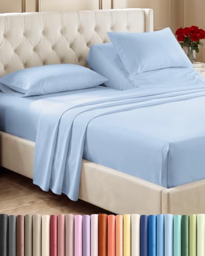 Flex Top Split Head King 4 Piece Sheet Set (21 - Baby Blue / Split Head/Flex Top)