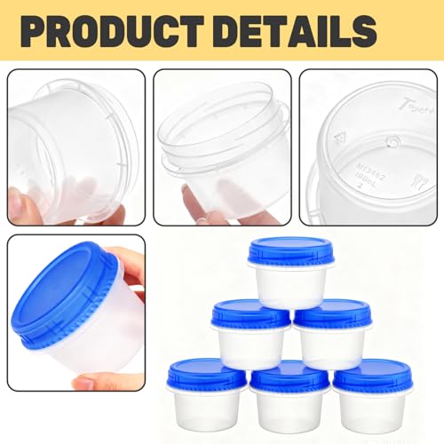 12 Pack Freezer Containers with Screw On Lids 6 Oz (6oz-12pack)