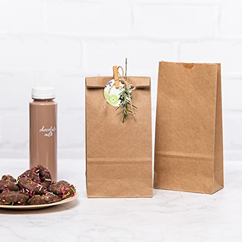 Bag Tek 2 LB Disposable Lunch Bags 100 Sturdy Take Out Bags (2 lb / Kraft)