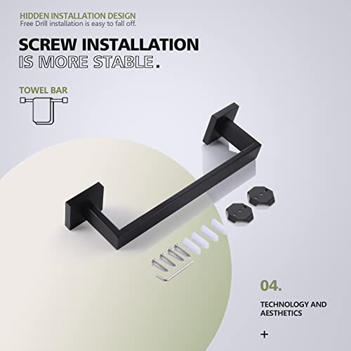 12 Inch Single Towel Bar (Matte Black / 12-Inch)