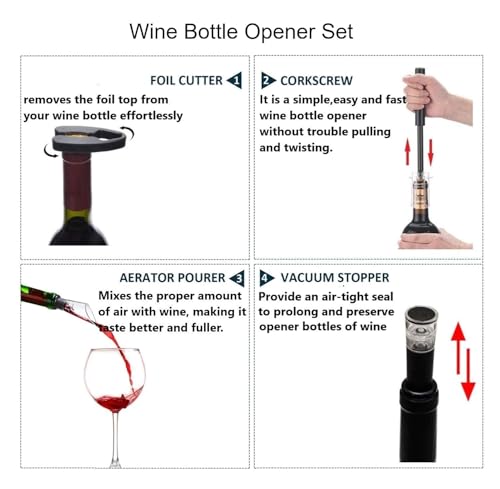 Wine Air Pressure Pump Bottle Opener Set (5 Count)