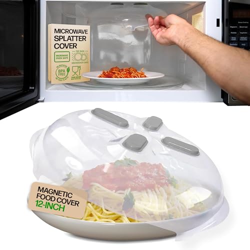 Magnetic Microwave Splatter Cover for Food (Heather Gray)
