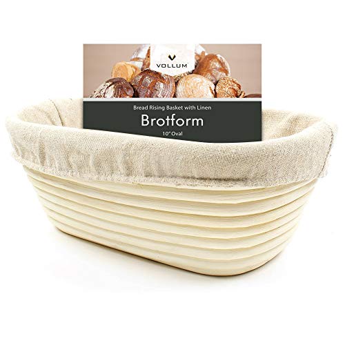 Bread Proofing Basket with Liner (10" x 7" x 3.75"H / Rectangular)
