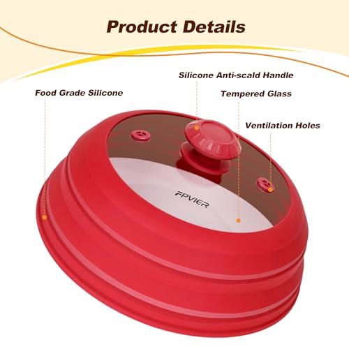 Microwave Splatter Cover (Red / 11.8inch)