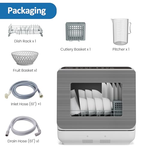 18" Compact Countertop Dishwasher with 6 Modes
